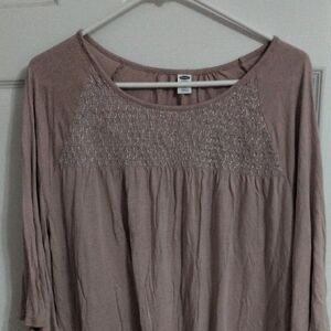 Old Navy Mauve Blouse with Textured Detail